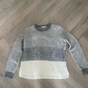 Madewell Grey and White Knit Sweater